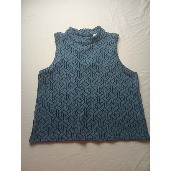 Anthropologie Post Card Blue Tank Top Blouse Abstract Women Size Small - Picture 1 of 5